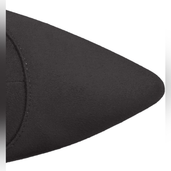 QUPID Black Suede Knee-High Slouchy Heeled Wiley Boot Sz. 8 - Picture 6 of 8